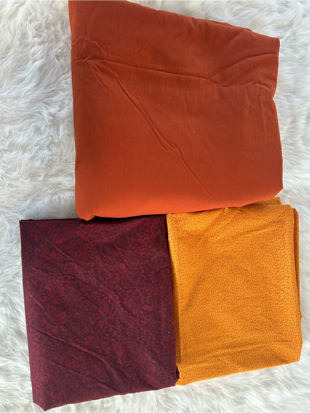 Autumn Tone Fabric Lot 13 Yards - Terracotta, Mustard, Burgundy Sewing Craft